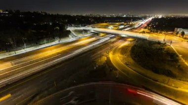 San diego freeway gece geniş - los angeles