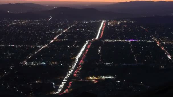 Simi valley zonsondergang time-lapse met zoom — Stockvideo
