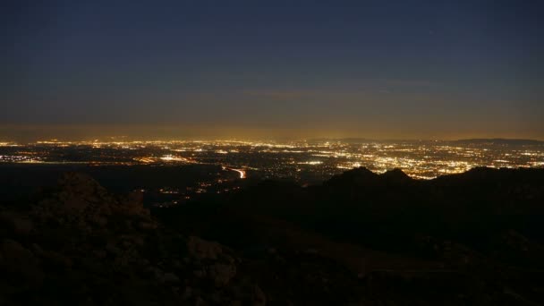 Los angeles mountain view Dämmerung bis in die Nacht Zeitraffer — Stockvideo