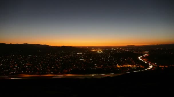 Jižní Kalifornie předměstí soumraku do noci časová prodleva — Stock video