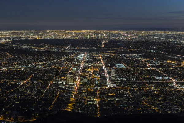 Gelndale and Los Angeles Night Aerial — Stock Photo, Image