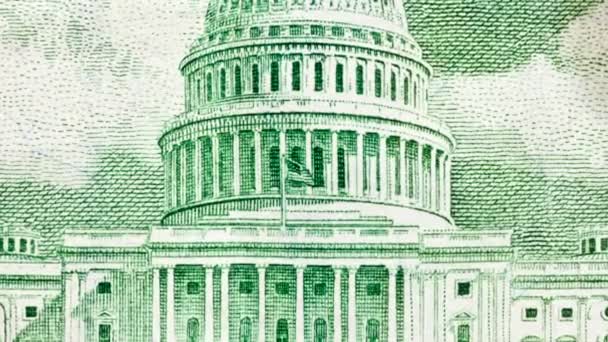 Oss femtio Dollar Bill Capitol Building Zoom — Stockvideo