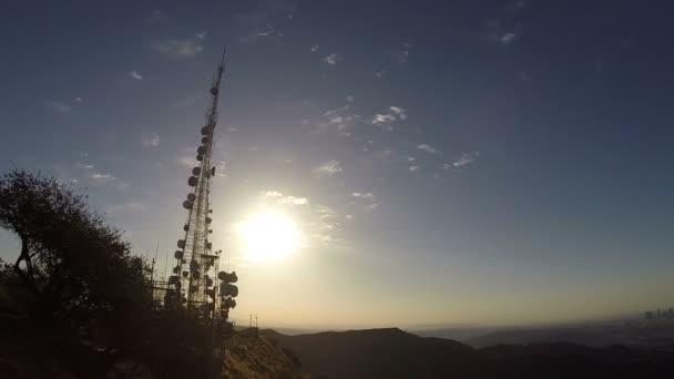 Hollywood Sign and Antennas — Stock Video