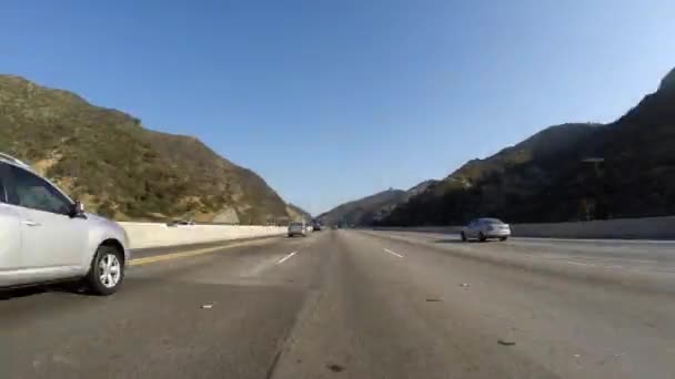 Los Angeles 405 Sepulveda Pass Freeway tidsinställd — Stockvideo