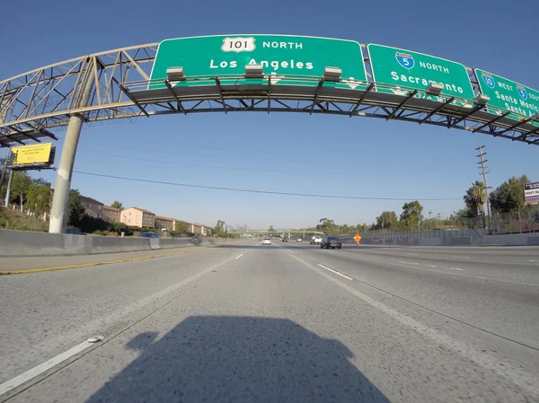 洛杉矶 101 北高速公路标志 — 图库照片