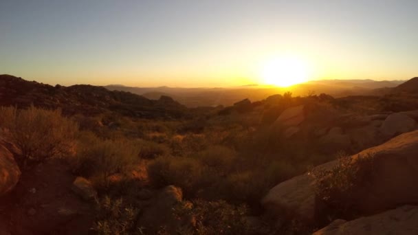 Tramonto della California - parco picco roccioso — Video Stock