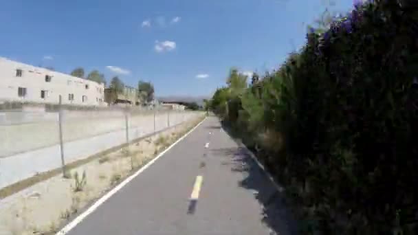 Los Angeles-i Valley kerékpáros útvonal idő telik el — Stock videók