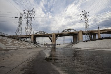 The Los Angeles River and 6th Street Bridge