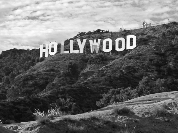 Hollywood Sign Black and White — Stock Photo, Image