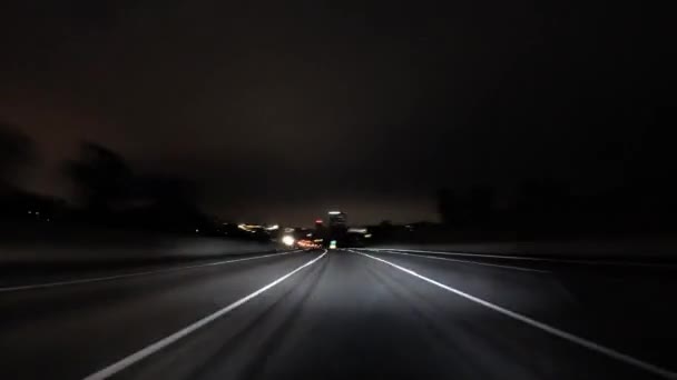 Hollywood 101 Freeway e Porto 110 noite dirigindo tempo lapso Los Angeles — Vídeo de Stock