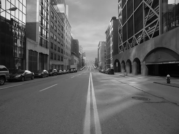 Pittsburgh City Street Blanco y Negro Fotos de stock libres de derechos