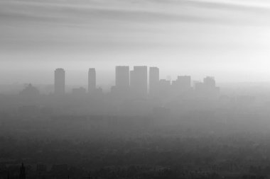 West LA Smog Black and White clipart