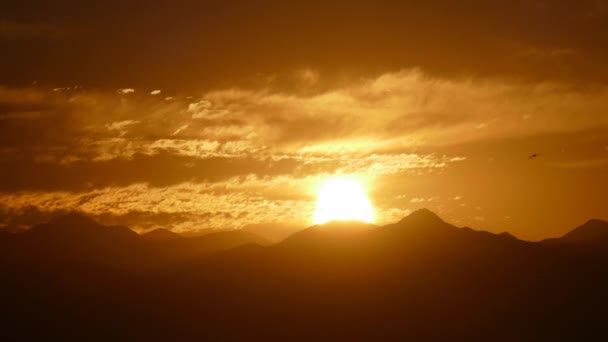 San Gabriel Mountains National Monument Sunrise Clouds Time Lapse Telephoto — Stock Video