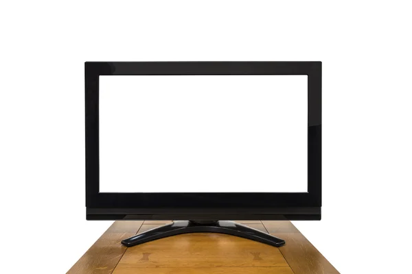 Televisão moderna isolada em branco com tela cortada — Fotografia de Stock