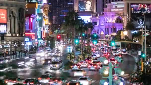 Лас-Вегас Стрип вихідні трафіку Уповільнена зйомка — стокове відео