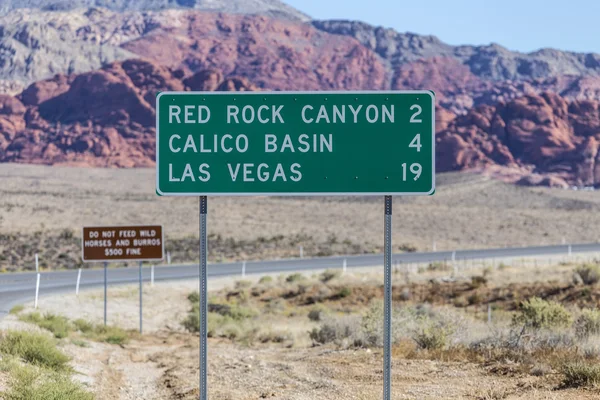 La vecchia strada per Las Vegas Highway Sign — Foto Stock