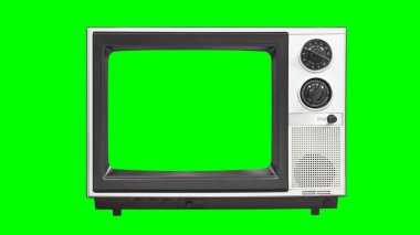 Chroma Vintage televizyon yeşil ekran ve arka plan