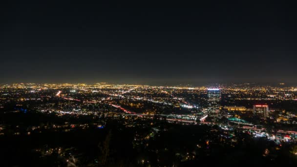 Upływ czasu Los Angeles San Fernando Valley w nocy — Wideo stockowe
