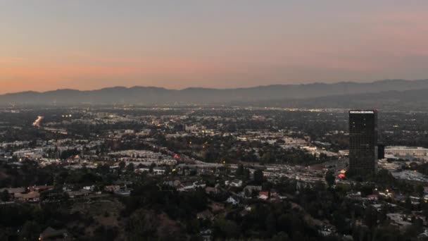 Los Angeles San Fernando Valley Giorno a notte Lapse con Zoom — Video Stock