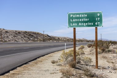 Palmdale, Lancaster ve Los Angeles Otoban işareti
