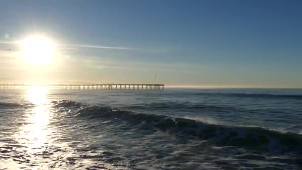 Ventura Pier Dawn Surfer — Stock Video
