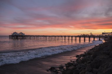 Malibu Pier California Sunset clipart