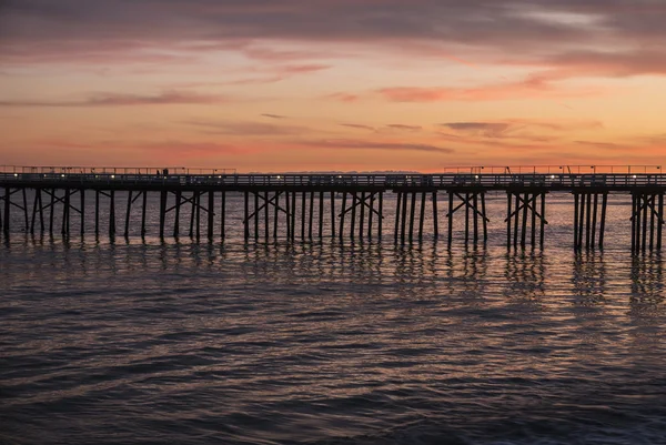 Malibu Pier Dusk perto de Los Angeles Califórnia Fotografia De Stock