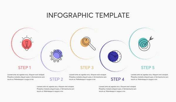 Бизнес Инфографический Шаблон Векторный Дизайн Иконками Текстом Вариантами Шагами Бланк — стоковый вектор