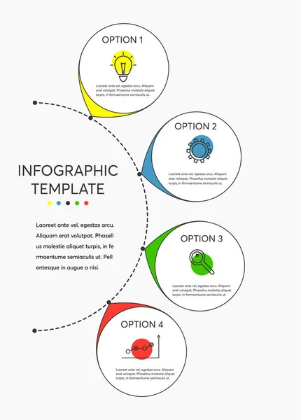 Vector infographic circle template with 4 steps, parts, options, sectors, stages. Can be used for graph, workflow layout, start up, brochure, report presentation web design. — стоковый вектор