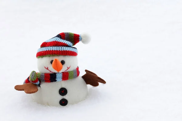 Muñeco Nieve Con Sombrero Bufanda — Foto de Stock