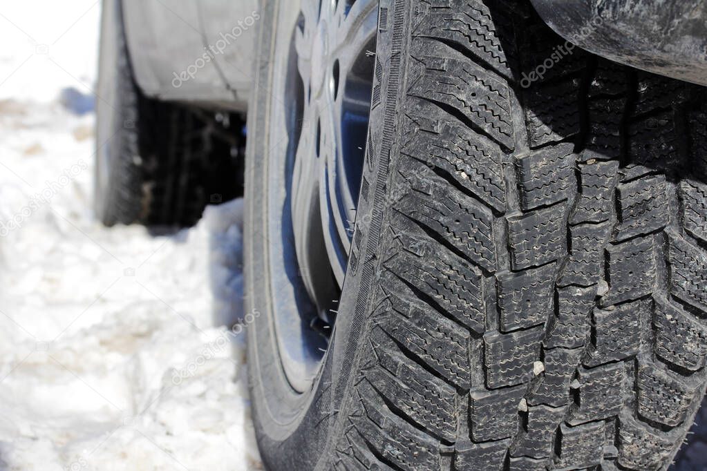 Winter tires of a car. Good winter tires are important