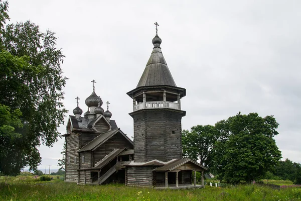 Wood Ortodox Church Karelian Village — Stock Photo, Image