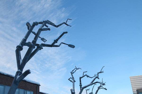 Streetlights looks like trees in Porvoo town