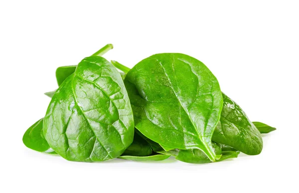 Fresh spinach leaves on a white background — Stock Photo, Image