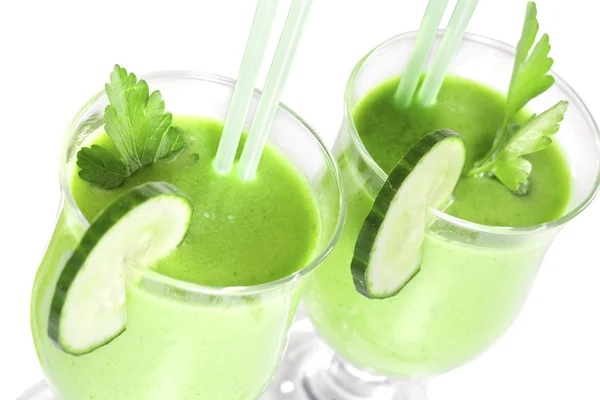 Smoothie sayuran lezat dari sayuran hijau — Stok Foto