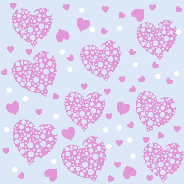Seamless Pattern Drawing Hearts — Stock Vector