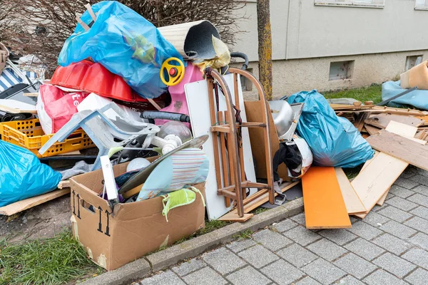 Big pile of old broken furniture