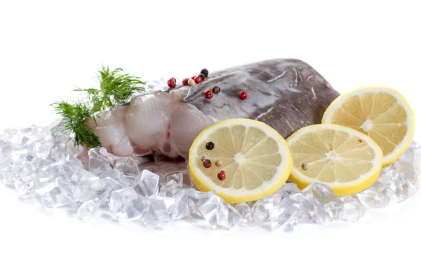 Eel fillet with spices. Isolate on white background — Stock Photo, Image