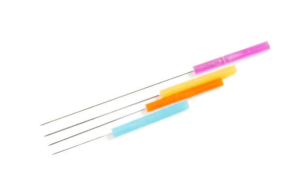 Acupuncture needles  on white background — Stock Photo, Image
