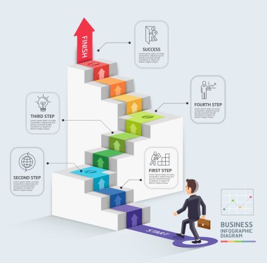 Ok daire infographics şablonu.