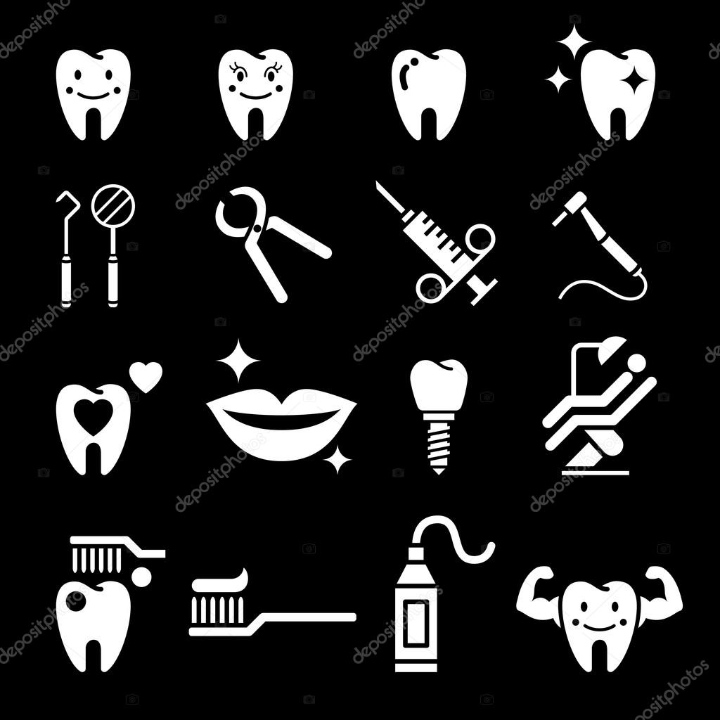 Dental tooth icons. Vector illustration.