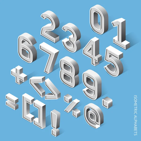 Isometric Alphabets. Vector Illustration. — Stock Vector