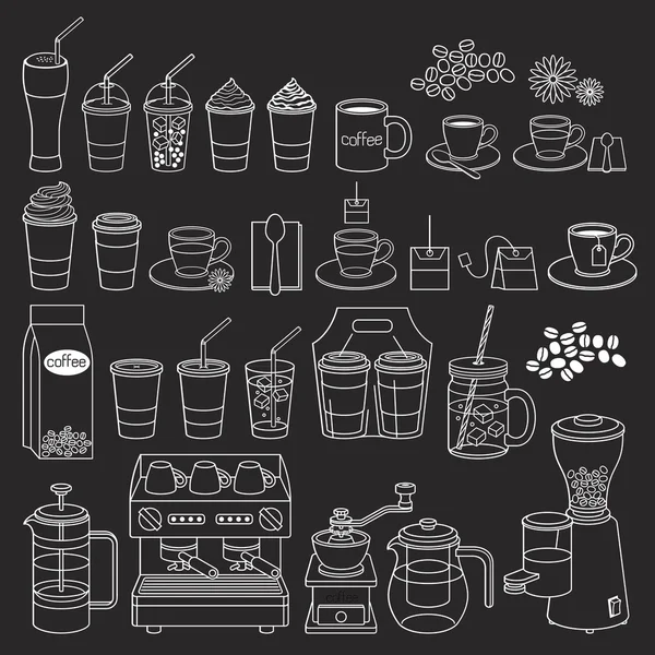 Kaffe doodle ikon stil. Vektor illustration. — Stock vektor