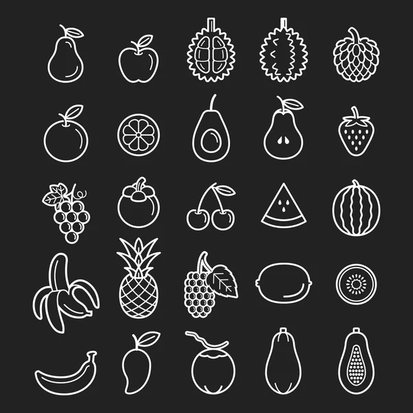 Icônes de fruits. Illustration vectorielle. — Image vectorielle