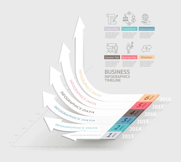 Infografik Vorlage für Geschäftspfeile. kann für den Workflow verwendet werden — Stockvektor