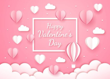 Sevgililer Günü kartı kesim biçimi arka planı.