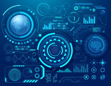 Soyut dijital teknoloji bilim-kurgu hud tarzı teknoloji arkaplanı.