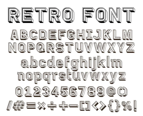 Retro Line Font Vector Illustration — Stock Vector