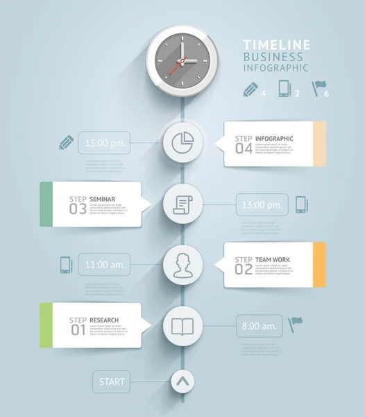 Plantilla de infografía de línea de tiempo . — Vector de stock
