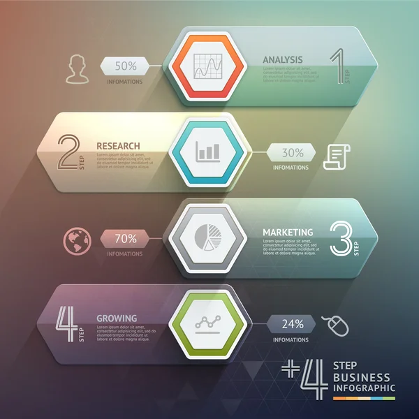 3D-stap omhoog pijl trap diagram business. — Stockvector